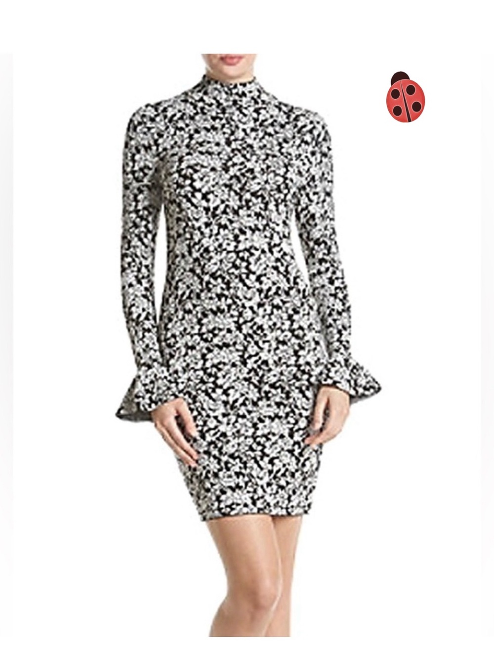 Michael Kors Black and White Abstract Knit Dress ~6